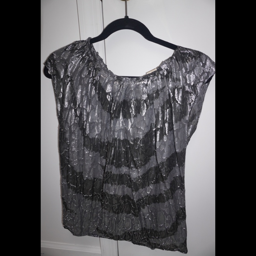 Michael Kors Cap Sleeve Metallic Blouse size 4